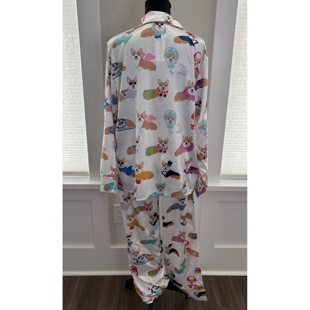 Sheshow Corgi Print Pajama Set-M